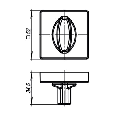Ручка поворотная BK6.K.USQ52 FSG-39 флорентийское золото, фото 2