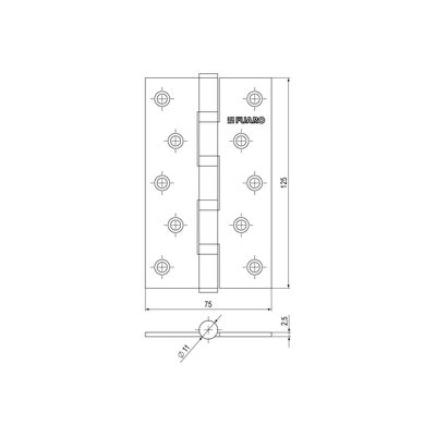 Петля универсальная IN5400U-BL AB (4BB/BL 125x75x2,5) бронза БЛИСТЕР, фото 2