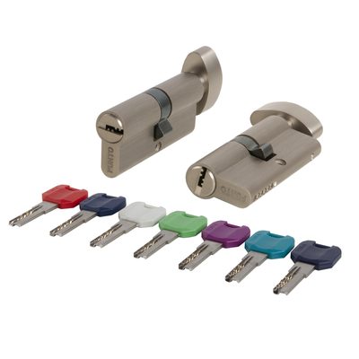Цилиндровый механизм MaxPro7002Knob105mm(40+10+55) SN никель 7key с вертушкой, фото 1