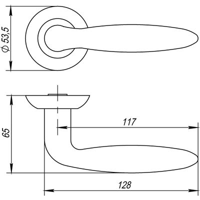 Ручка раздельная R.TL54.BASIS (BASIS TL) SN/CP-3 матовый никель/хром, фото 3
