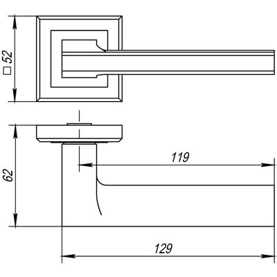Ручка раздельная K.QL52.BLADE (BLADE QL) SN/CP-3 матовый никель/хром, фото 3