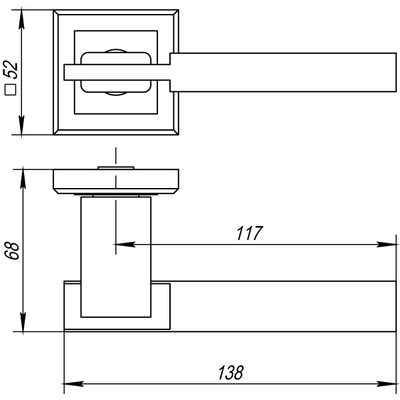 Ручка раздельная K.QL52.CITY (CITY QL) SN/CP-3 матовый никель/хром, фото 3