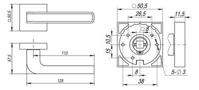 Ручка раздельная K.DM51.NEO (NEO DM) CP/WH-19 хром/белый, фото 3