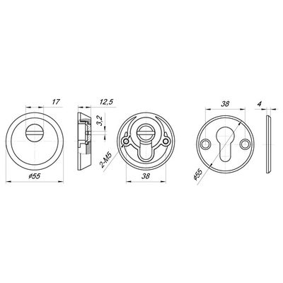 Накладка Punto DEF.SH-Z/R-EXT.5513 (Z5513) тех упаковка, винт M5x120 CP-хром, фото 3