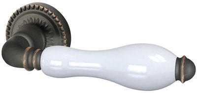 Ручка раздельная R.CL55.Silvia (Silvia CL1) ABL-18/WP-109 темная медь/бел.фарфор, фото 1
