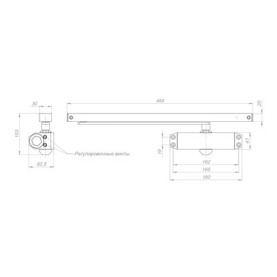 Доводчик дверной DCTR40-100 slide BL черный, фото 3