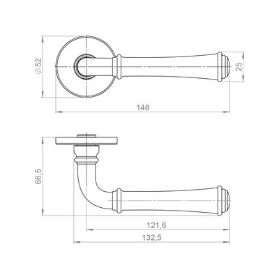 Ручка раздельная R.JSR51.LAURA SSG-39 сатинированное золото, фото 3