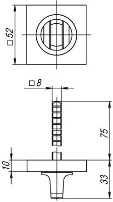 Ручка поворотная BKW8.K.KM52 (BKW8 KM) SN/CP-3 матовый никель/хром, фото 2