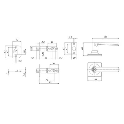 Ручка защелка DK710/BL BL-ET (кл./фик.) черный, фото 3