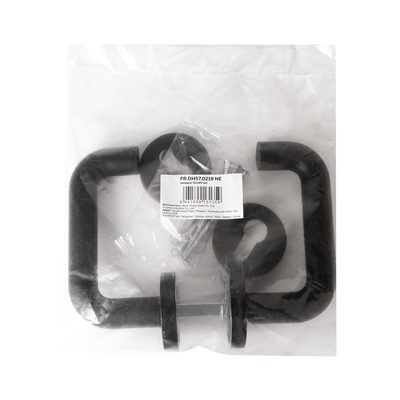 Комплект дверных ручек с накладками под цилиндр FR.DH57.0219 NE (DH-0219 NE) 9x140 мм, BL-24 черный, фото 2