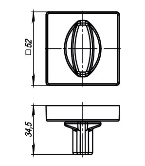 Ручка поворотная BK6.K.USQ52 (BK6/USQ) SN-3 матовый никель, фото 3