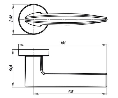 Ручка раздельная R.URB52.SQUID (SQUID URB9) SN-3 матовый никель, фото 3