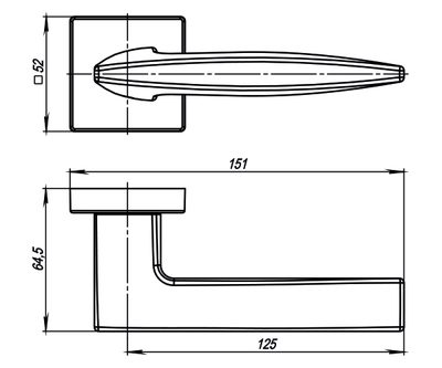 Ручка раздельная K.USQ52.SQUID (SQUID USQ9) SN-3 матовый никель, фото 3