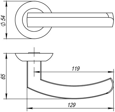 Ручка раздельная R.AR54.ALFA (ALFA AR) 140mm SN/CP-3 матовый никель/хром, фото 3
