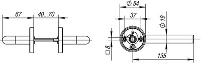 Ручка раздельная R.DSS304-0201/19 (DSS-0201/19) INOX 304, фото 4