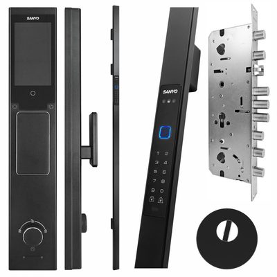 Электронный замок Sanyo D502 UsmartGo DM70 с WiFi, с распознаванием лиц,ручка-скоба 1800 мм, черный, фото 2