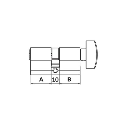 Цилиндровый механизм MaxPro7002Knob52mm(21+10+21) CP хром 7key с вертушкой, фото 3