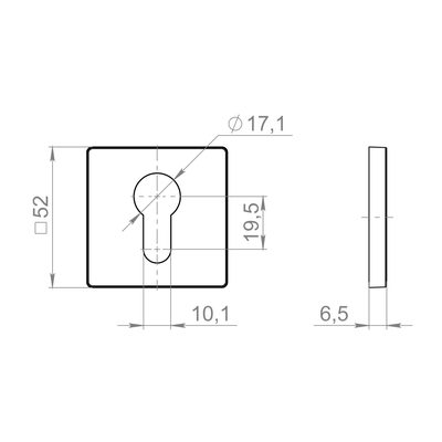 Накладка на цилиндр ET.K.ZL52 SSC-16 сатинированный хром, фото 3