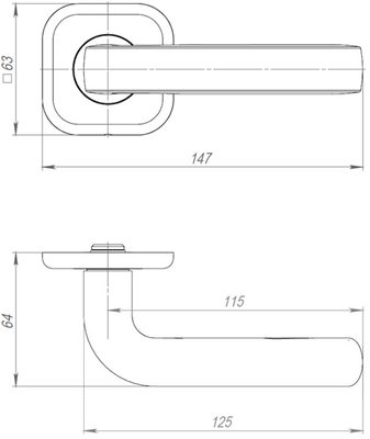 Ручка раздельная K.JK51.IND TORO 170 mm BL-24 черный (белая коробка), фото 3