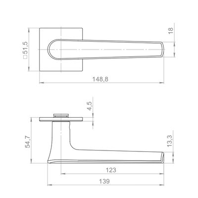 Ручка раздельная K.YM.VANILLA FSG-39 флор. золото, фото 3