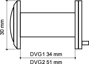 Глазок дверной противопожарный, оптика стекло DV-PRO 1/60-35/BR/HD (DVG1/HD) SG мат. золото, фото 3