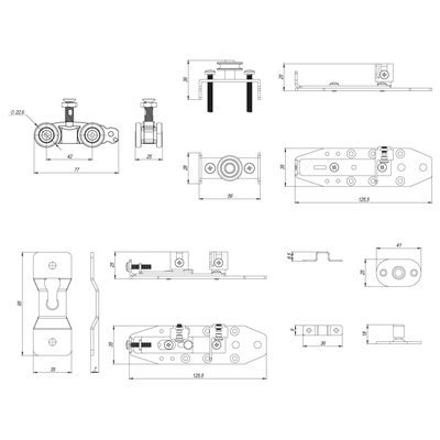 Комплект для раздвижных профильных дверей SLD.Comfort-PRO.SET4.PROF synchron/80, фото 3