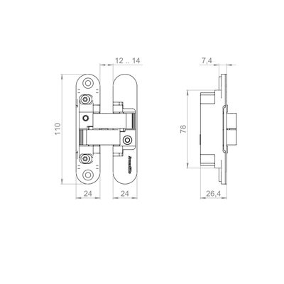 Петля скрытой установки U3D1500.VPG WH белый, фото 2
