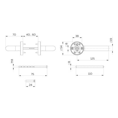 Ручка раздельная R.DSS201-0201/19 (DSS-0201/19) INOX 201 BL-24 черный, фото 3