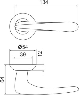 Ручка раздельная R.LD54.Pava (Pava LD42) AB/GP-7 бронза/золото TECH (кв. 8х140), фото 3