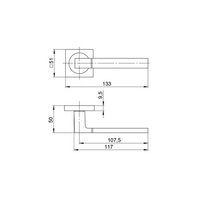 Ручка раздельная K.JK51.IND FUSE SN/CP-3 мат.никель/хром (AL руч.), фото 3