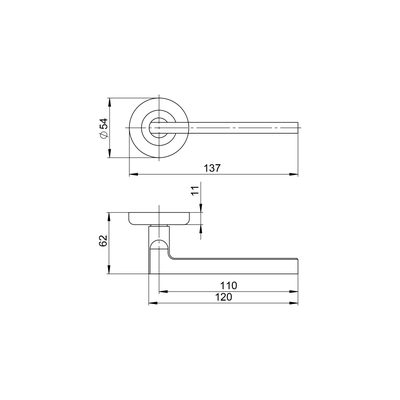 Ручка раздельная R.JR54.IND POLUS SN/CP-3 мат.никель/хром (AL руч.), фото 3