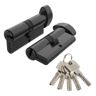 Цилиндровый механизм Z3002Knob80(30+10+40) с вертушкой BL черный, фото 1