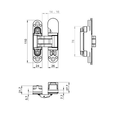 Петля скрытой установки U3D1901.VPG SC мат. хром TECH, фото 2