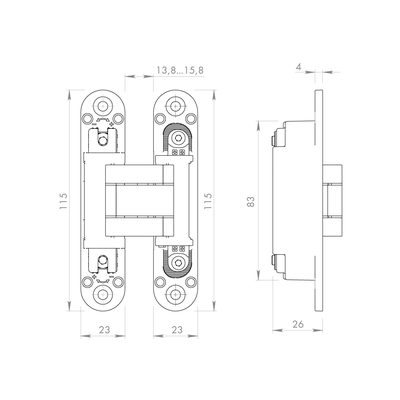 Петля скрытой установки LM/U3D3000.VPG BL/SC мат. хром TECH, фото 3