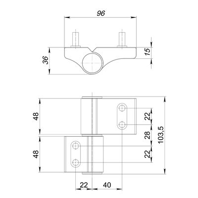 Петля дверная IN-U2-120A-3D RAL 9016 белый АНКЕРНАЯ, фото 2