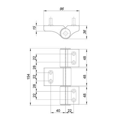 Петля дверная IN-U3-150A-3D RAL 9016 белый АНКЕРНАЯ, фото 3