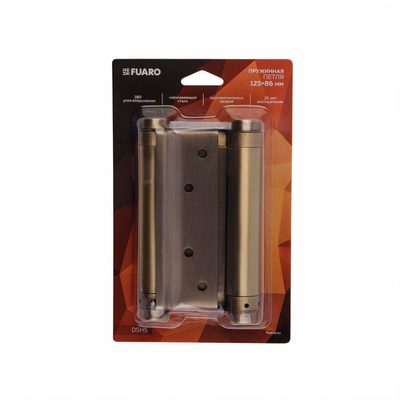 Пружинная двусторонняя (барная) петля DSH5 (125х86х1,5) INOX 201 AB бронза (блистер), фото 2