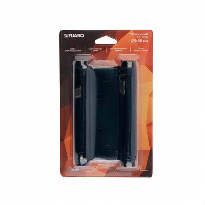 Пружинная двусторонняя (барная) петля DSH5 (125х86х1,5) INOX 201 BL черный (блистер), фото 2
