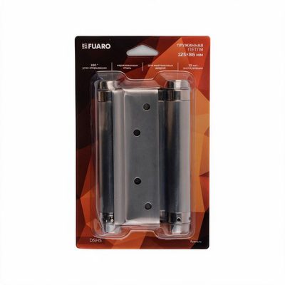 Пружинная двусторонняя (барная) петля DSH5 (125х86х1,5) INOX 201 SN мат. никель (блистер), фото 2