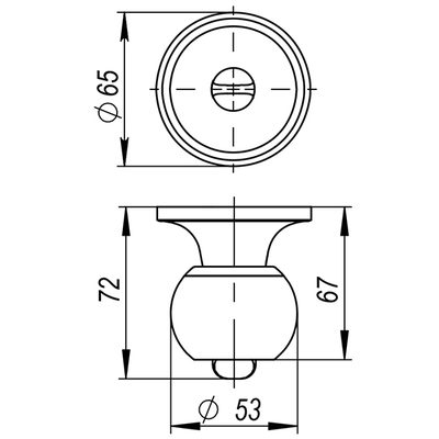 Ручка защелка DK682 PB-PS (6082 PB-P) (без фик.) золото, фото 3