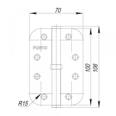 Петля съемная IN4100SR-R14 PN правая (S100113/R14-4R) перл.никель ПОДВЕС, фото 2