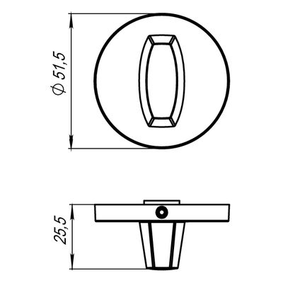 Ручка поворотная BK6.R.URS52 (WC-BOLT BK6 URS) SN-3 матовый никель, фото 3