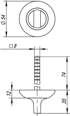 Ручка поворотная BKW8.R.AR54 (BKW8 AR) ABG-6 бронза, фото 3