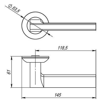 Ручка раздельная R.TL54.BLADE (BLADE TL) BL-24 черный, фото 3