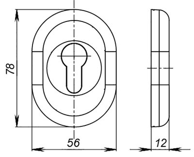 Накладка на цилиндр ESC.C/CRE/OV.12 (ESC-12C) CP хром (2шт. в уп.,отгр. по 1 шт.), фото 3