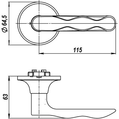 Ручка защелка DK624 AB-PS (6024 AB-P) (без фик.) бронза, фото 3