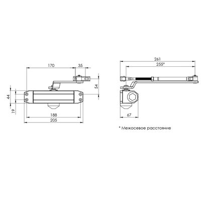 Доводчик дверной SDC2050 WH 75-130 кг (белый), фото 3