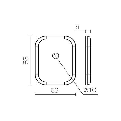 Накладка на шток цилиндра ESC.O.XL/K.486 (ESC 486-O SQ XL) CP хром (1шт.), фото 3