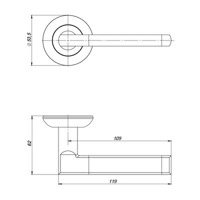 Ручка раздельная R.ZR54.AXIS (AXIS ZR) BL-24 черный, фото 3