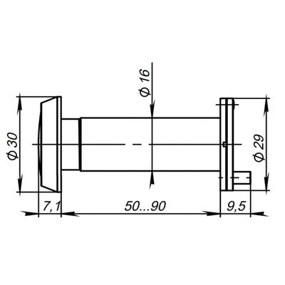 Глазок дверной, оптика пластик DV-3/90-50/P (DVP3/NEW) CP хром, фото 3